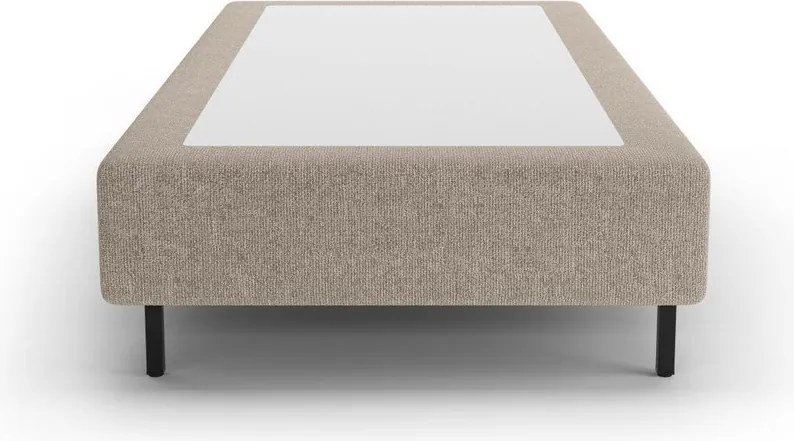 Бежово тапицирано единично легло без табла 90x200 cm Whale – Micadoni