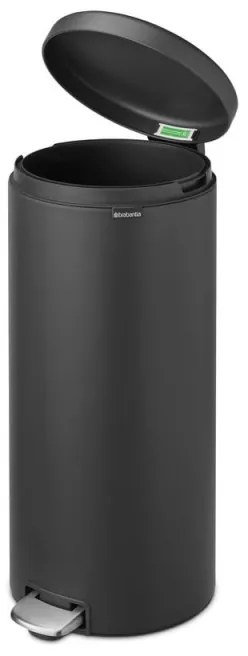 Кош за боклук с педал Brabantia NewIcon 649753, 30 л, Плавно затваряне, Противоплъзгаща основа, Сатенено покритие, Тъмносив