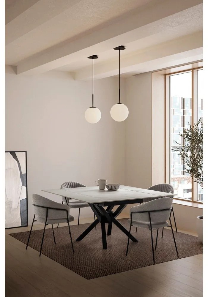 Сгъваема трапезна маса с допълнителна плоча с каменен плот за маса 90x150 cm Arlene – Marckeric