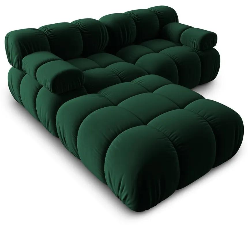 Зелен ъглов диван от кадифе Bellis - Micadoni Home