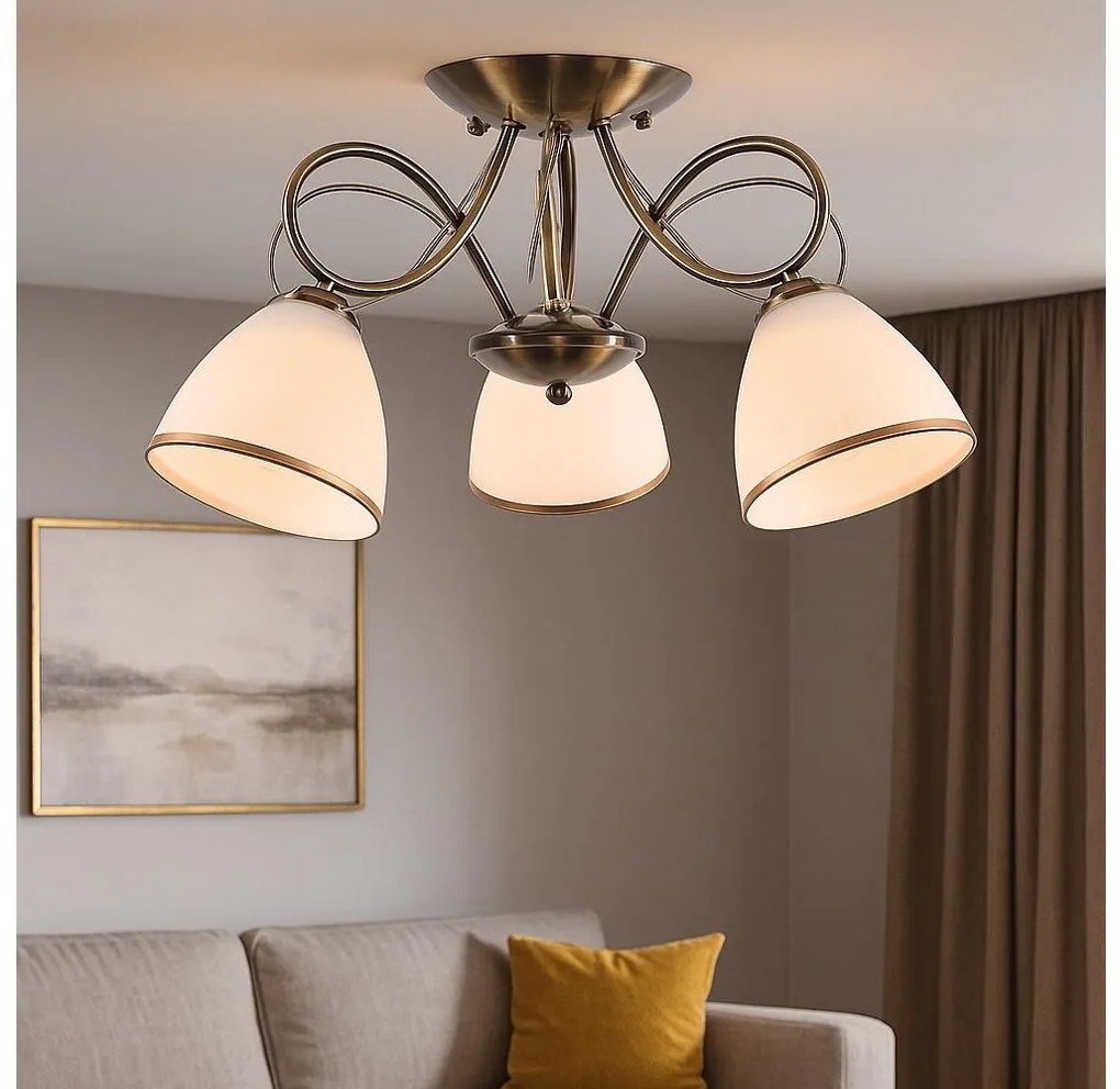 Brilagi - Полилей за директен монтаж FRED 3xE27/60W/230V, диаметър 59 см, бронзов