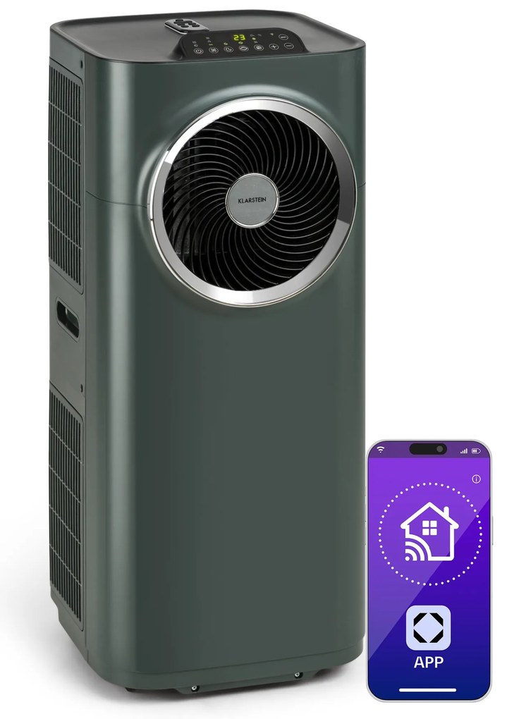 Klarstein Kraftwerk Smart 12K, мобилен климатик, 12 000 BTU, контрол чрез приложение, антрацит