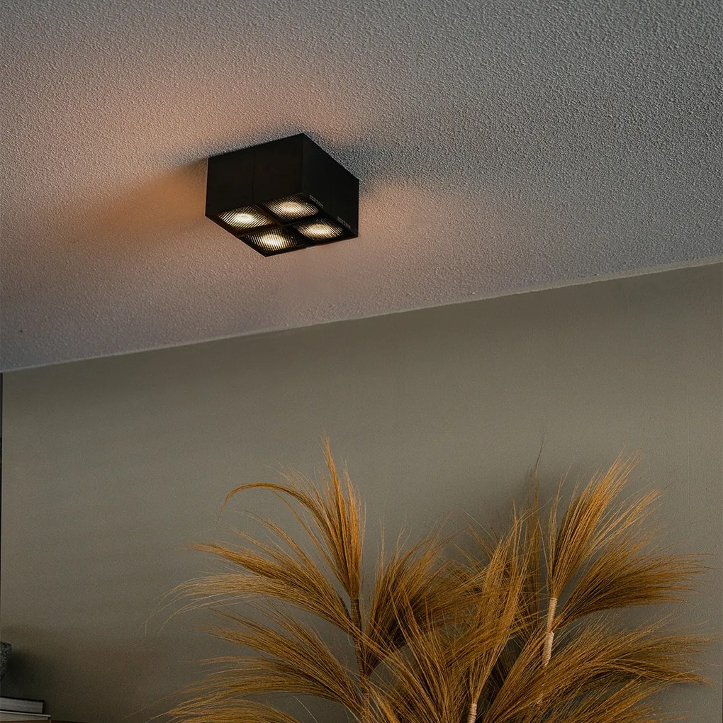 Дизайнерски прожектор черен 4-светлина - Qubo Honey