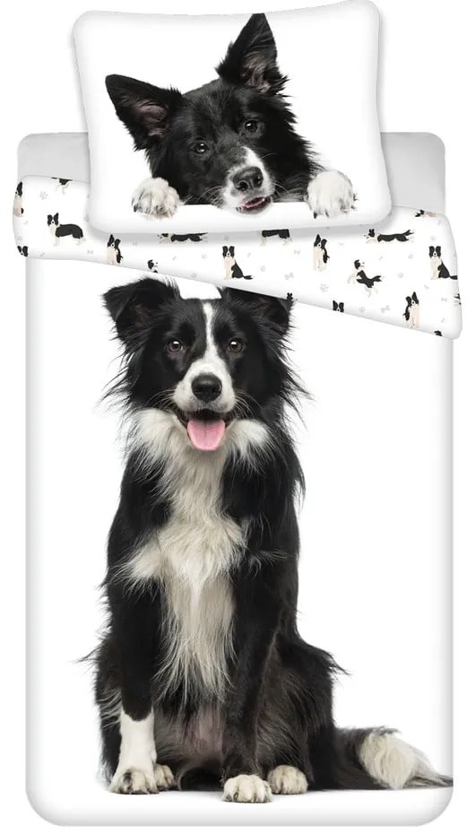 Единично памучно детско спално бельо 140x200 cm Border Collie – Jerry Fabrics