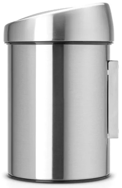 Кош за боклук Brabantia Touch Bin 647217, 3 л, Плавно и безшумно отваряне, Стенен монтаж, Устойчив на пръстови отпечатъци, Инокс