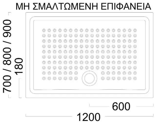 Душ правоъгълник Против подхлъзване GSI-120 x 70 см.