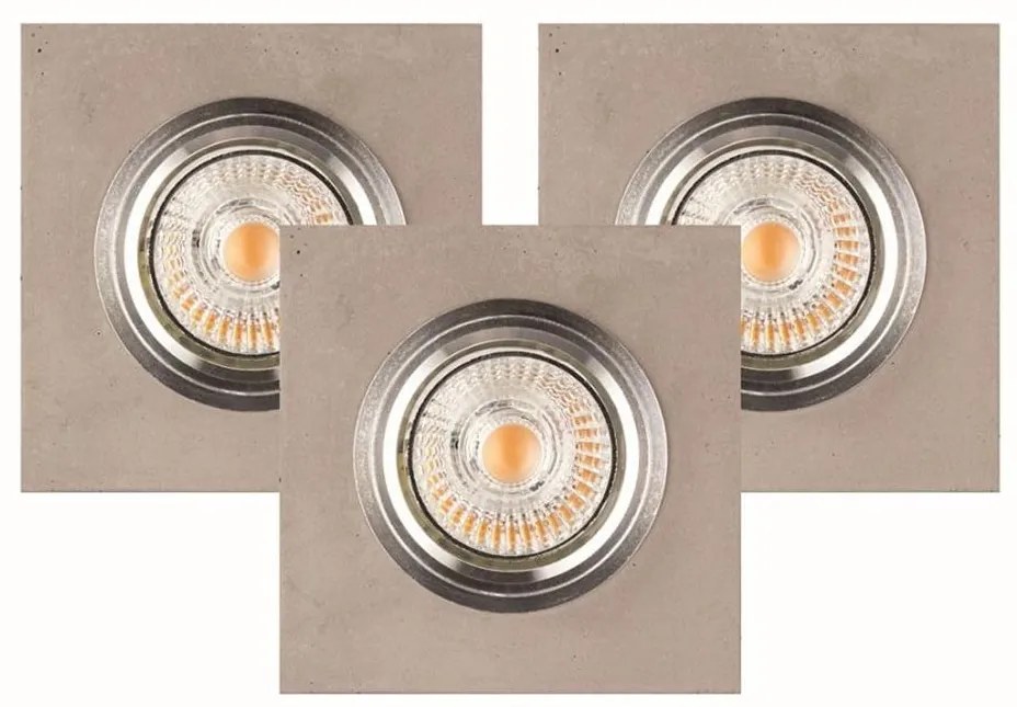 Spot-Light 2515336 - Комплект 3x LED вградени лампи VITAR 1xGU10/5W/230V бетон