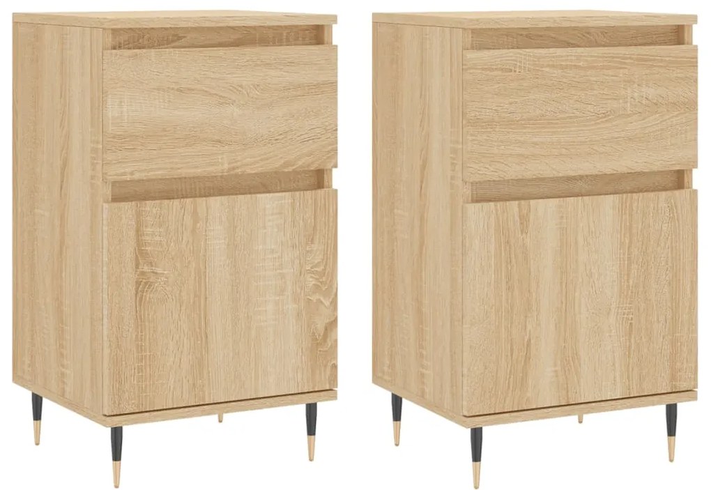 831139 vidaXL Бюфети 2 бр дъб сонома 40x35x70 см инженерно дърво