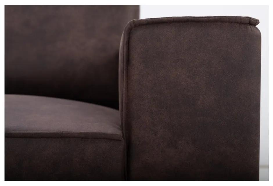 Кафяв ъглов диван от изкуствена кожа (десен ъгъл) Copenhagen - Scandic