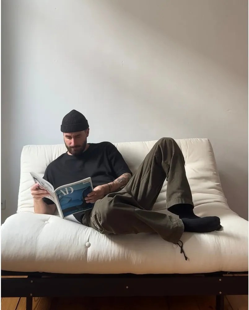 Тъмносив разтегателен диван 140 cm Roots Black Night – Karup Design