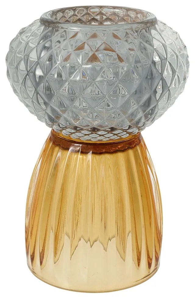 Свещник от сиво-кафяво стъкло - Green Gate