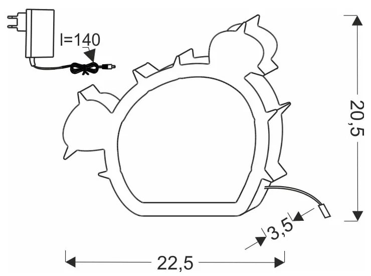 Зелена бебешка лампа Cactus - Candellux Lighting