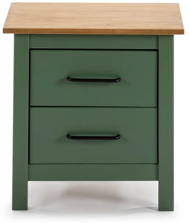 Зелено дървено нощно шкафче Miranda - Marckeric