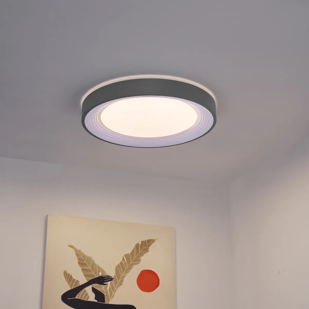 Модерна таванна лампа сива с бяло 48 см вкл. LED димируем RGB - Kanton