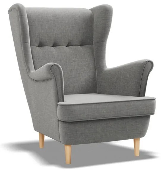 Дизайнерски фотьойл в светлосиво в скандинавски стил