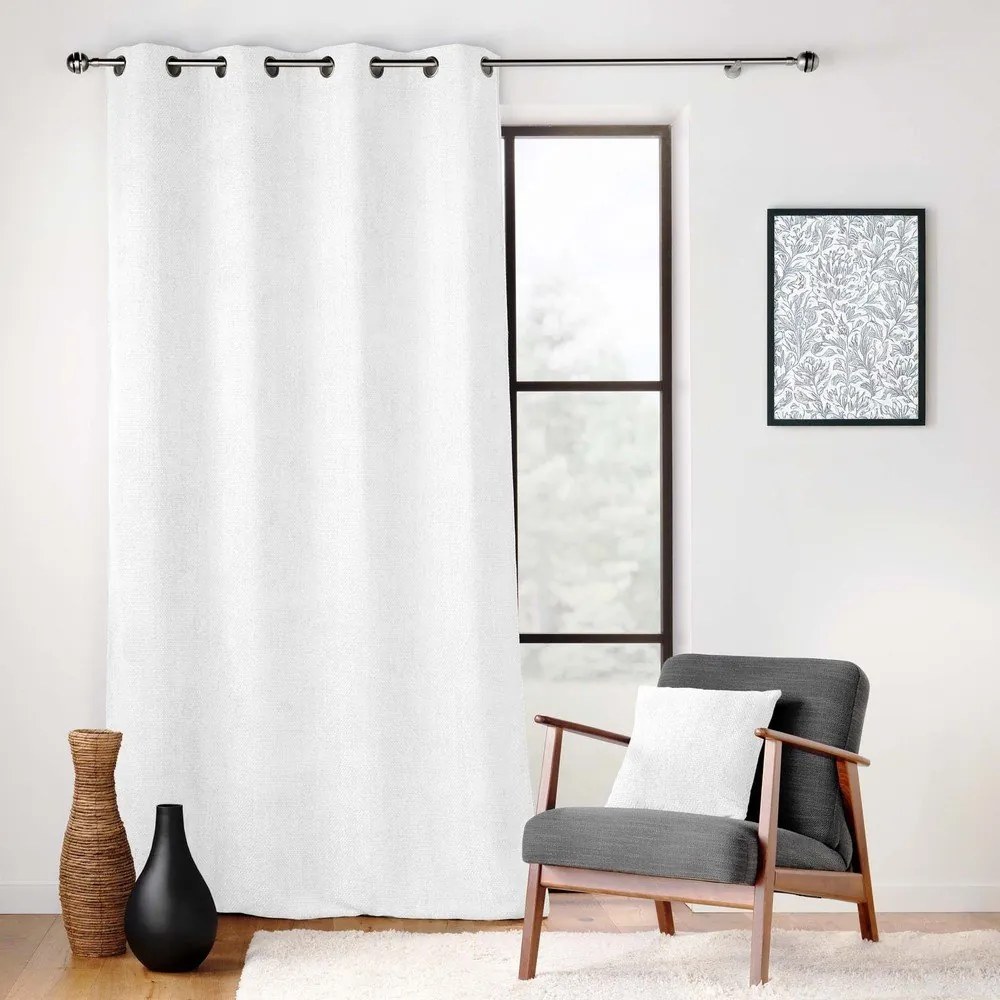 Бяло перде от шенил 140x260 cm Leo – douceur d'intérieur