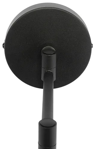 Стенна лампа черна с черен абажур и регулируема ръка - Ladas Deluxe