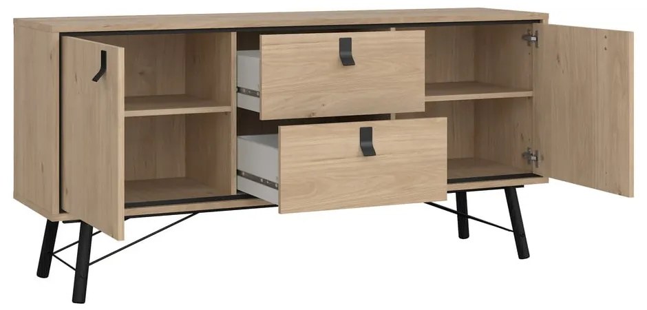 Скрин от дъбов декор в естествен цвят 150x72x40 cm Ry – Tvilum