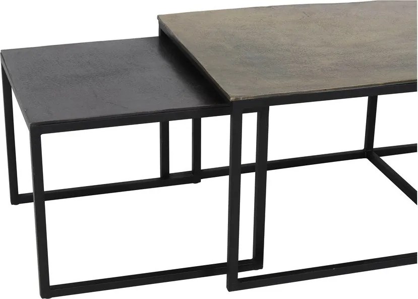 Метални масички за кафе в комплект от 3 бр. в черен и бронзов цвят 50x120 cm Kumalu – Light &amp; Living