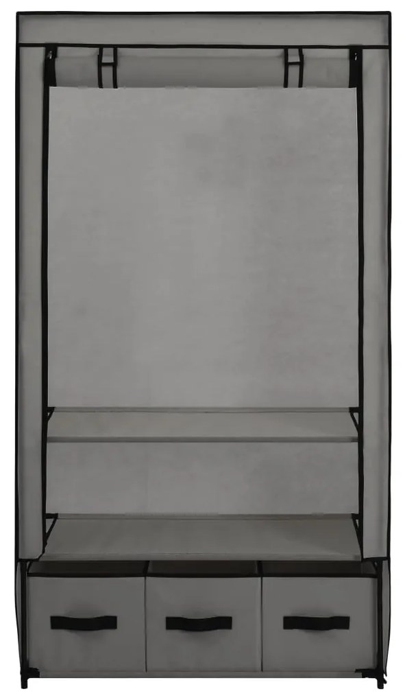 Гардероб, сив, 87x49x159 см, текстил