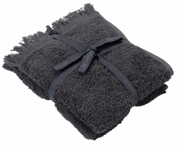 Тъмно сиви памучни кърпи в комплект от 2 броя 30x50 cm FRINO - Blomus