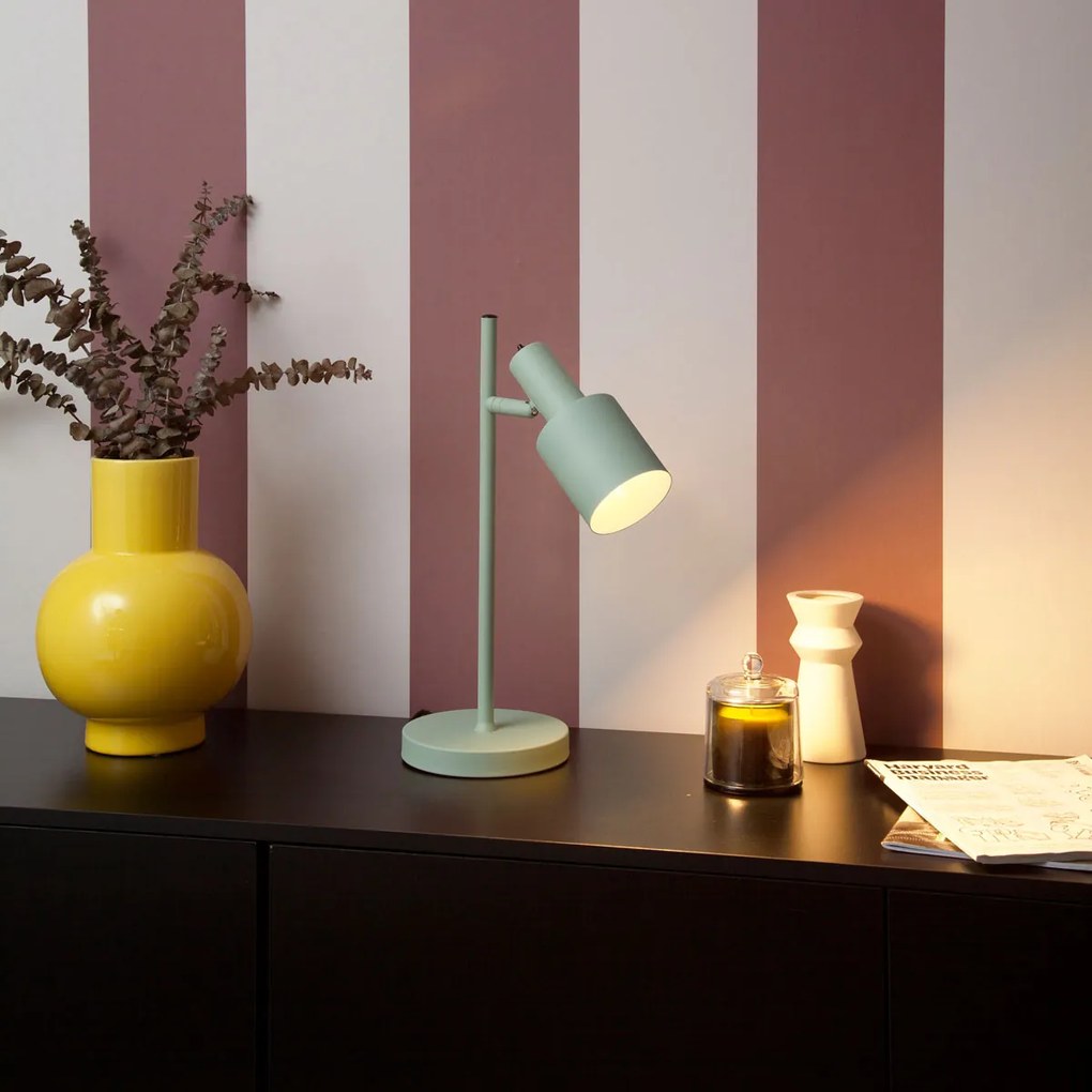 Модерна настолна лампа зелена - Stijn