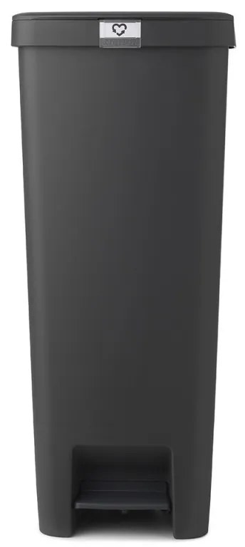 Кош за боклук с педал Brabantia StepUp 1005557, 40 л, Екологични материали, Голям отвор, Тъмносив