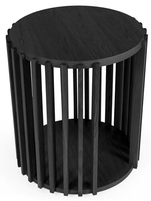 Черна масичка за кафе , ø 53 cm Drum - Woodman