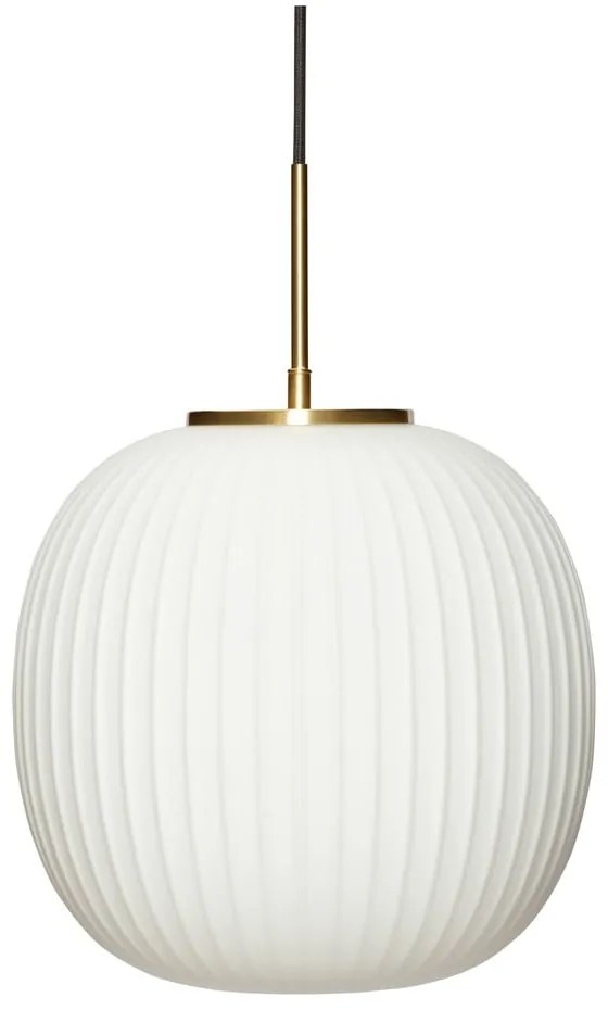 Бяло висящо осветително тяло със стъклен абажур ø 32 cm Serene – Hübsch