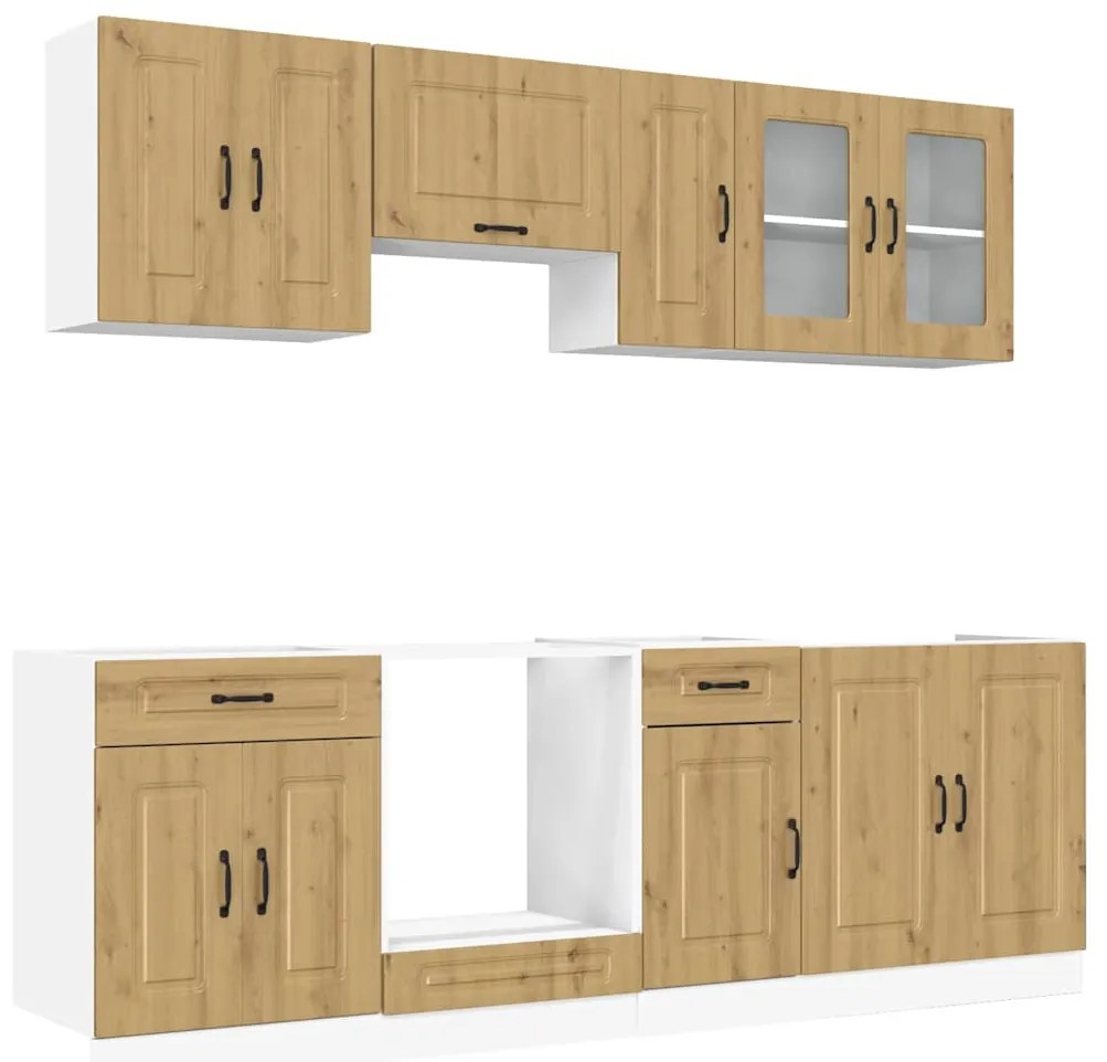 3314830 vidaXL Комплект кухненски шкафове от 8 части Kalmar, инженерно дърво