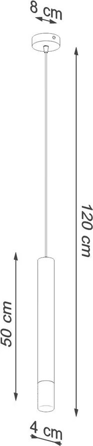 Бяло метално висящо осветително тяло ø 8 cm Vittoria – Sollux