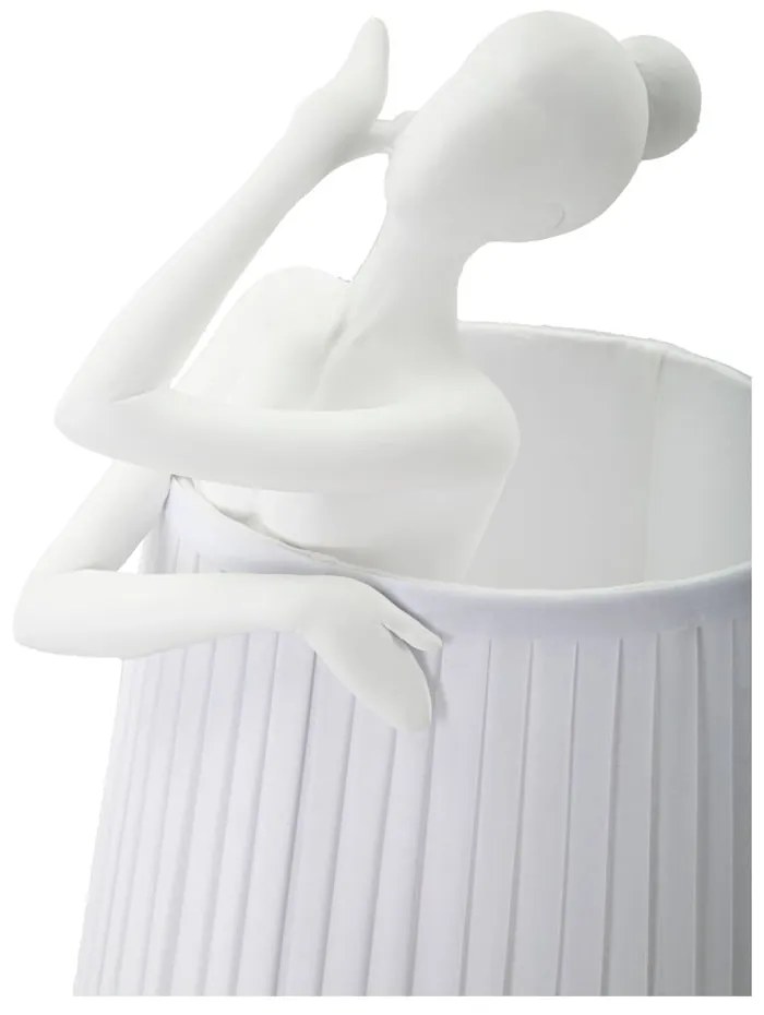 Бяла настолна лампа с текстилен абажур (височина 62,5 cm) Ballet – Mauro Ferretti
