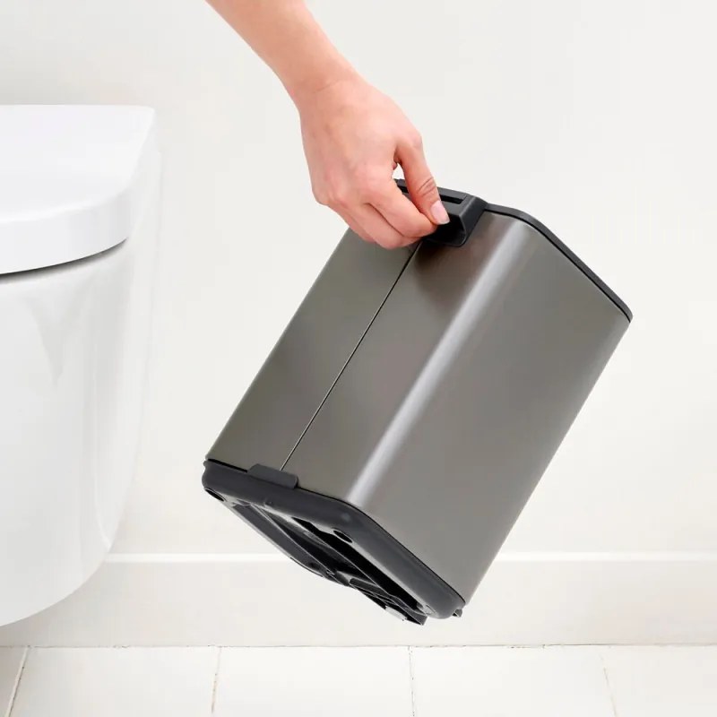 Кош за боклук Brabantia Bo Pedal 1010126, 4 л, Леко затваряне, Противоплъзгаща основа, Сив