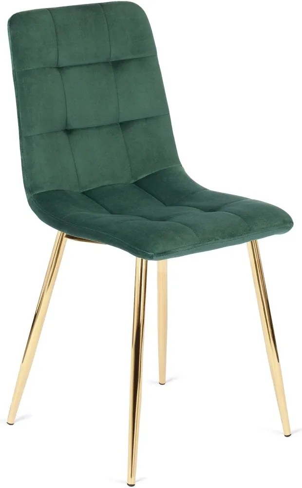 Тапициран кадифен стол YORK със златни крака - различни цветови покрития розова