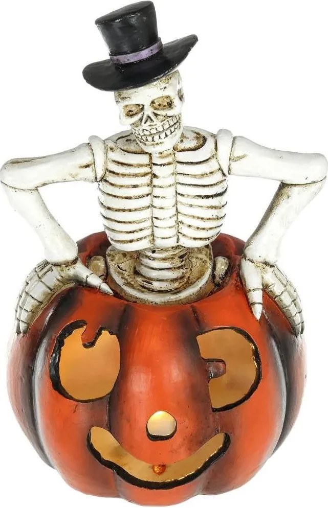 Retlux - LED Декорация HALLOWEEN LED/2xLR44/топло бял скелет в тиква смола