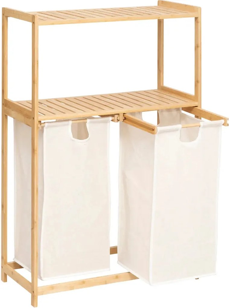 Етажерка 5five Tidy Box, С 2 коша за пране, Бамбук