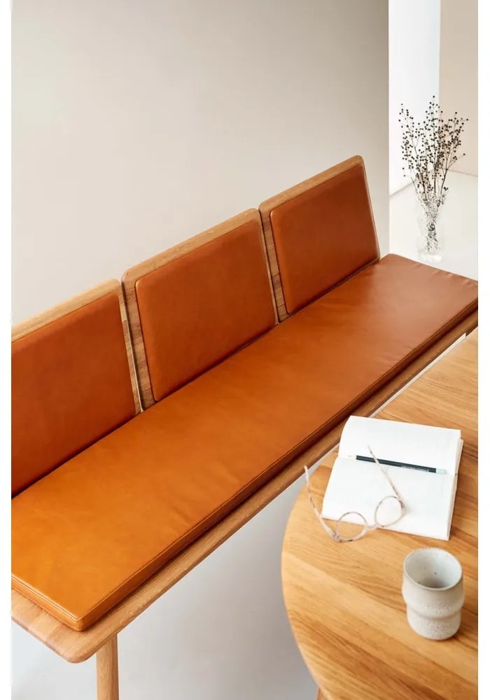 Коняк кафява кожена пейка Elba - Hammel Furniture