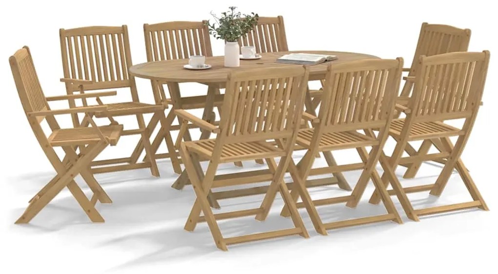 3214231 vidaXL Сгъваеми градински столове 8 бр 54x61x88 см акация масив