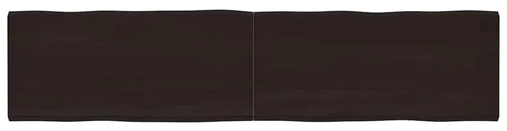 364054 vidaXL Плот за маса тъмнокафяв 220x50x(2-4) см обработен масивен дъб