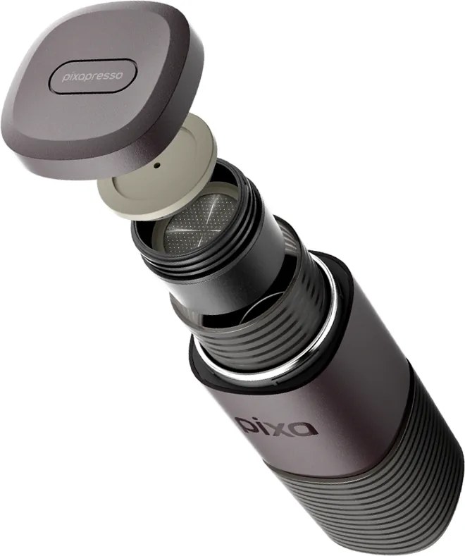 Преносима еспресо машина Wacaco Pixapresso, 20 bar, 9000 mAh, 120 мл, Мляно + капсули, LED тъч контрол, Червен
