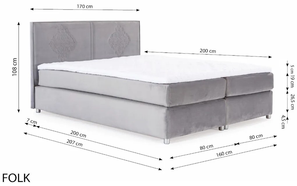 Тапицирано легло Folk-Mpez-120 x 200