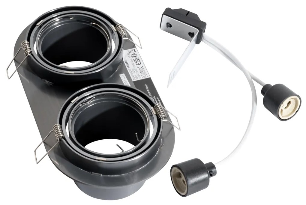 Комплект от 6 вградени спота Gunmetal GU10 70mm с накланяне 2-Светлини - Installa