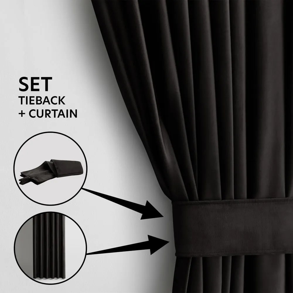 Черно dimout перде 140x245 cm Eyelets – Restilo