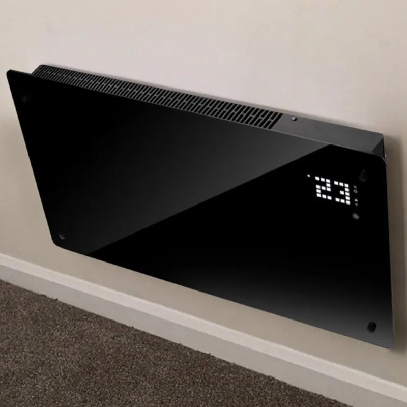 Конвекторна печка Elite GHD-20, 2000W, Стъклен панел, LED дисплей, Електронен сензорен термостат Тайнмер, Черен