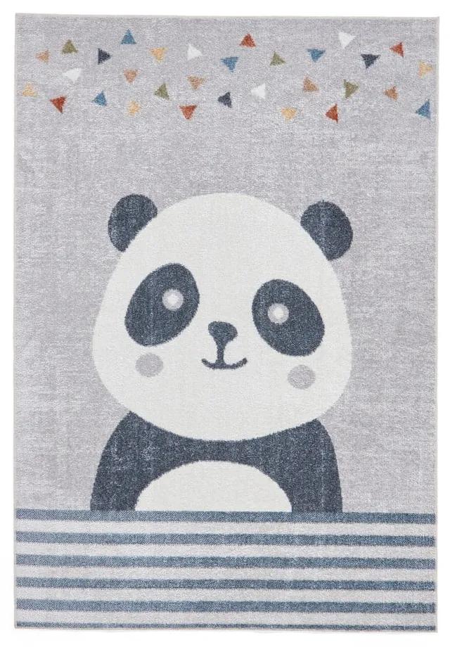Светлосив детски килим 80x150 cm Vida Kids Panda – Think Rugs