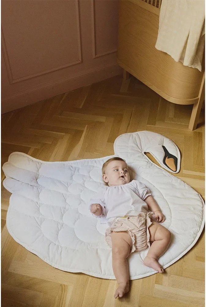 Кремаво детско килимче за игра 100x110 cm Swan – Lorena Canals