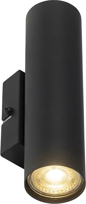 Модерна интелигентна стенна лампа черна с 2 Wifi GU10 - Jeana