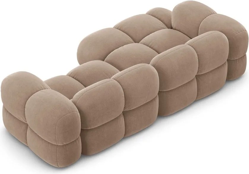 Кафяв кадифен ъглов диван (ляв ъгъл) Loretto – Cosmopolitan Design