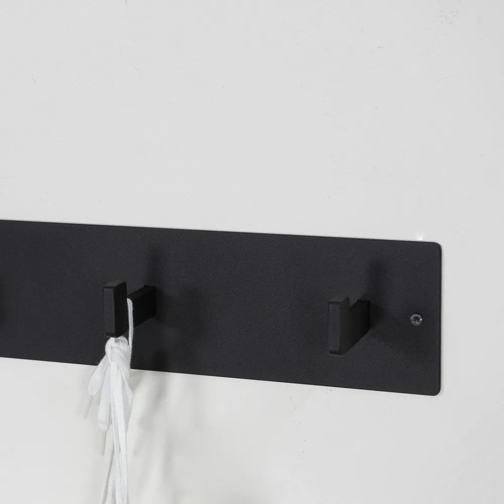 Черна метална стенна закачалка 50 cm Leatherman – Spinder Design