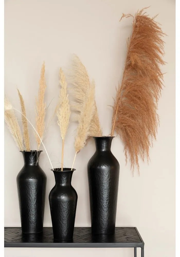 Черна стоманена висока ваза (височина 49 cm) Dunja – White Label